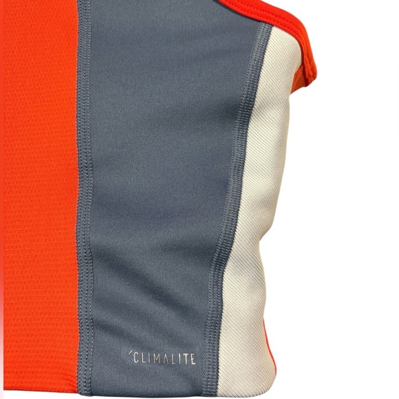 Adidas, Climalite Cropped Tank Top, Size S, Gray, Orange, White πββοΈββ‘οΈ - Picture 7 of 9